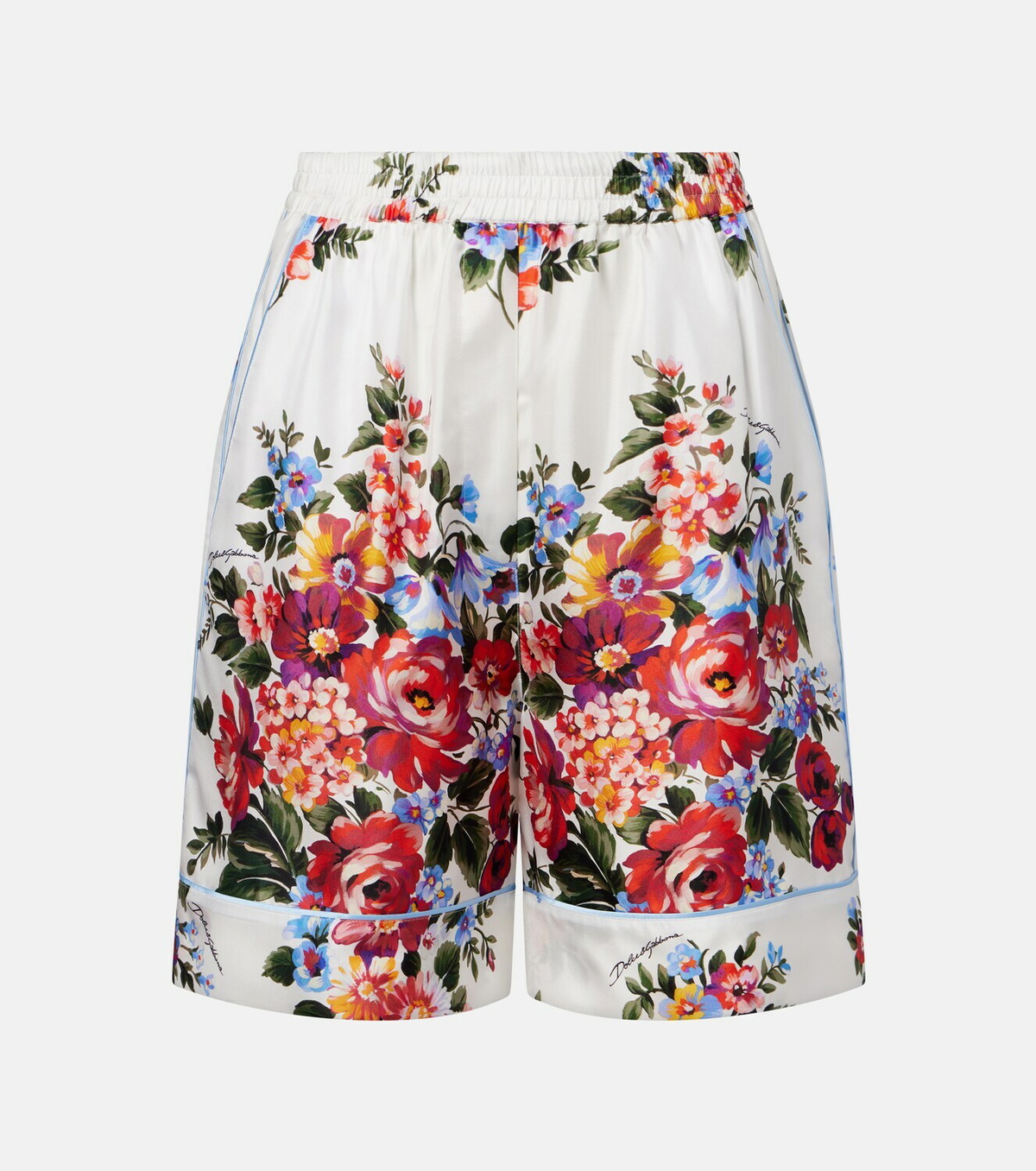 Dolce&Gabbana Floral silk twill Bermuda shorts