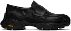 ROA Black Leather Loafers
