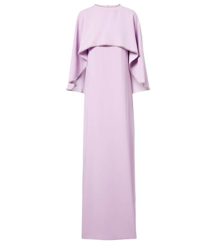 Photo: Costarellos Crystal-embellished caped gown