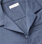 Hamilton and Hare - Camp-Collar Brushed Cotton-Flannel Pyjama Shirt - Blue