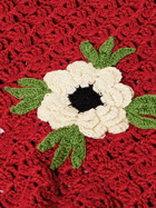 BODE - Winchester Rose Appliquéd Crocheted Cotton Shirt - Red