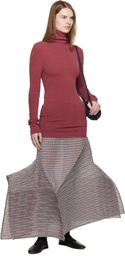 ISSEY MIYAKE Black & Brown Generic Stripes Machine Pleats Midi Skirt