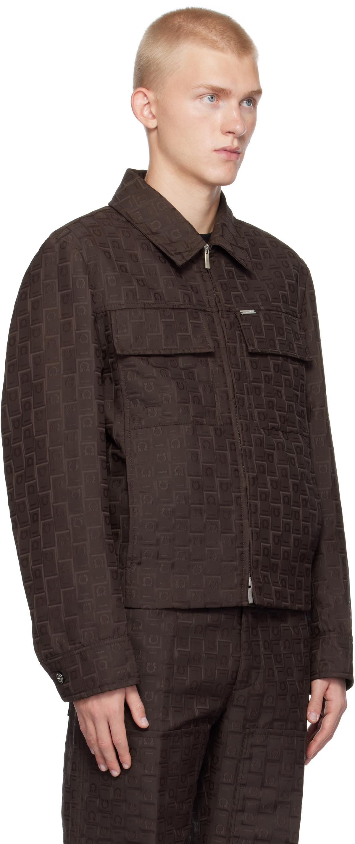 Ferragamo Brown Ferragamo Monogram Jacket Salvatore Ferragamo