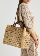 Rabanne 1969 Embellished Raffia Tote - Natural - One Size