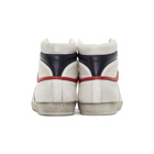 Saint Laurent White and Navy Court Classic SL/10 Sneakers
