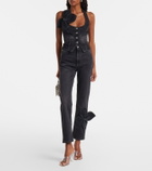 Area Bow-detail cropped straight jeans