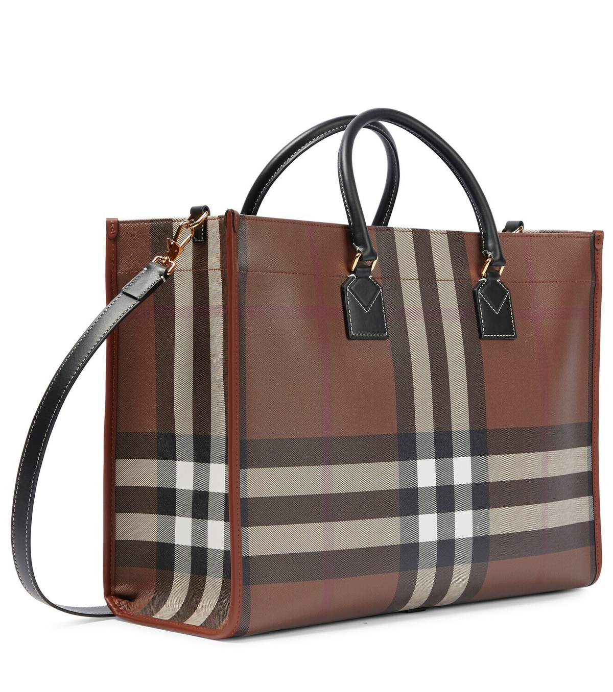 Burberry Check Medium Canvas Tote Bag in Multicoloured - Burberry