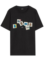 PS Paul Smith Slides Printed Cotton T-shirt Black