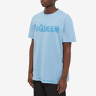 Alexander McQueen Men's Grafitti Logo T-Shirt in Skyblue/Mix