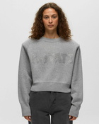 Rotate Birger Christensen Firm Knit Cropped Jumper Grey - Womens - Sweatshirts