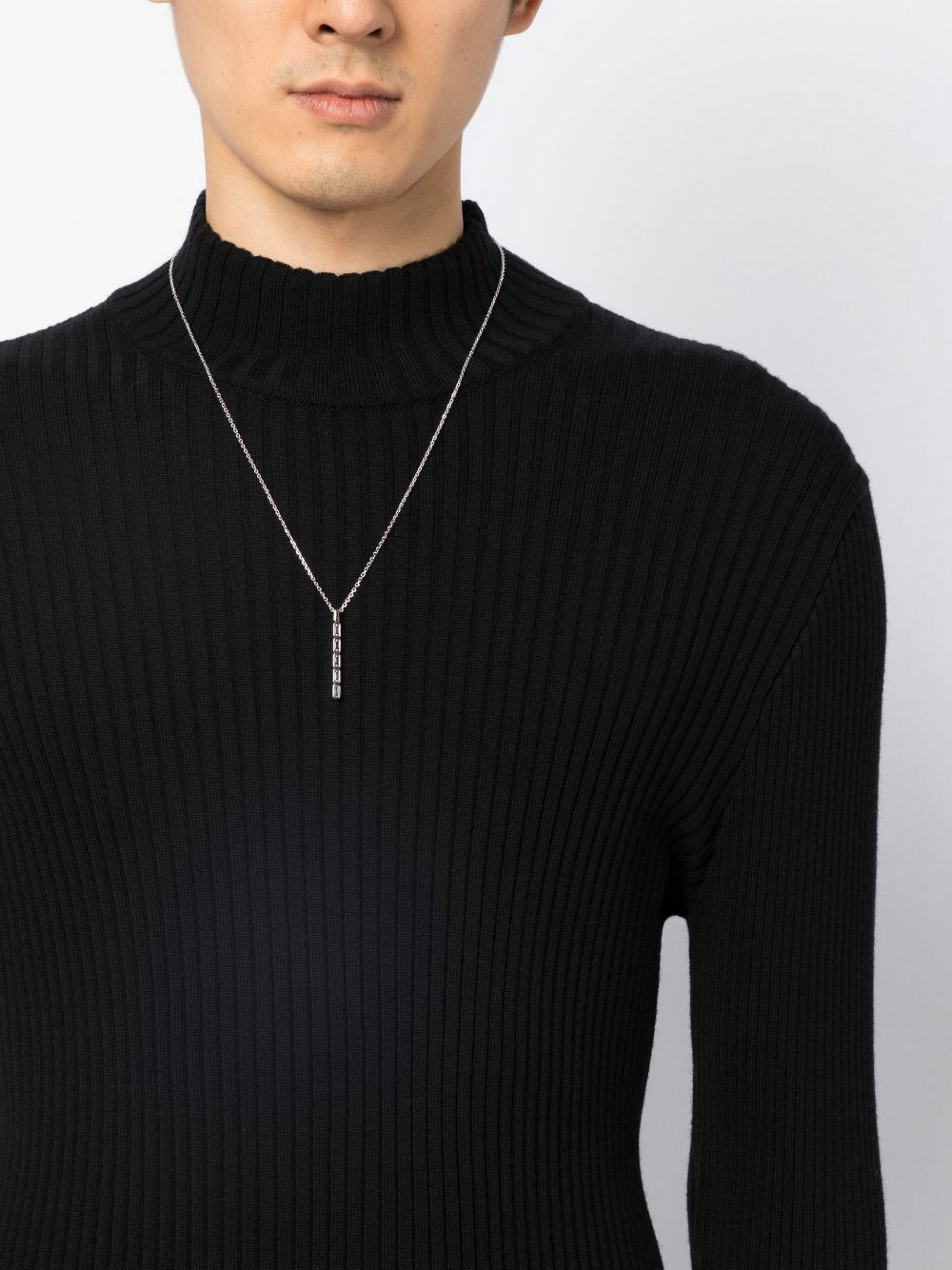 Suzanne Kalan 18K White Gold Inlay Large Sapphire Necklace