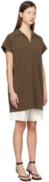 System Brown Polyester Mini Dress
