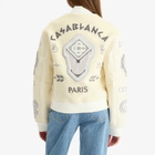 Casablanca Women's Chenille Embroidered Patchwork Bomber Jacket in Off White