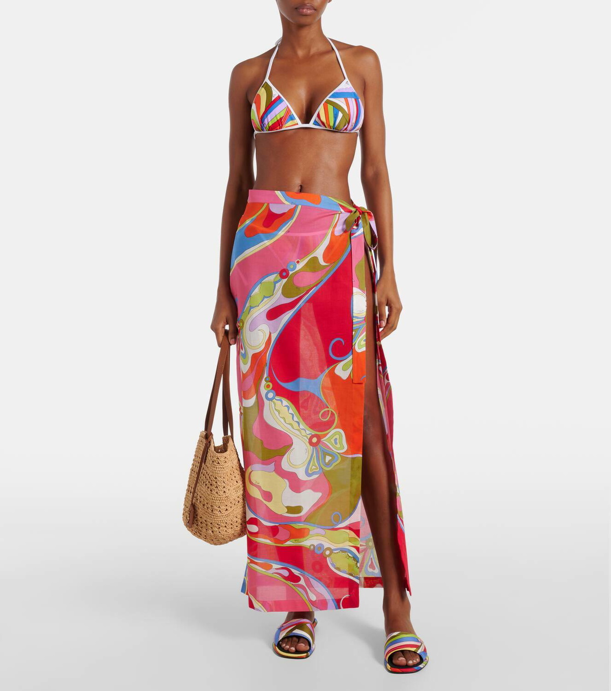 Pucci Orchidee cotton muslin beach cover-up