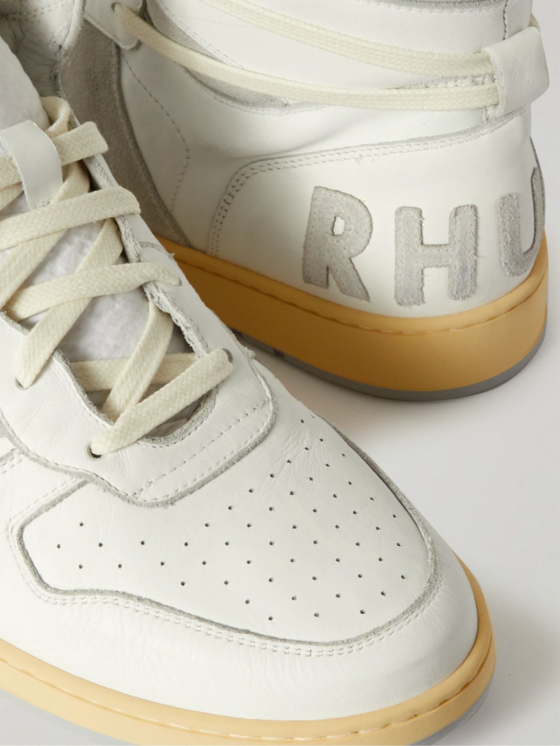 Rhude - Rhecess Distressed Leather and Suede High-Top