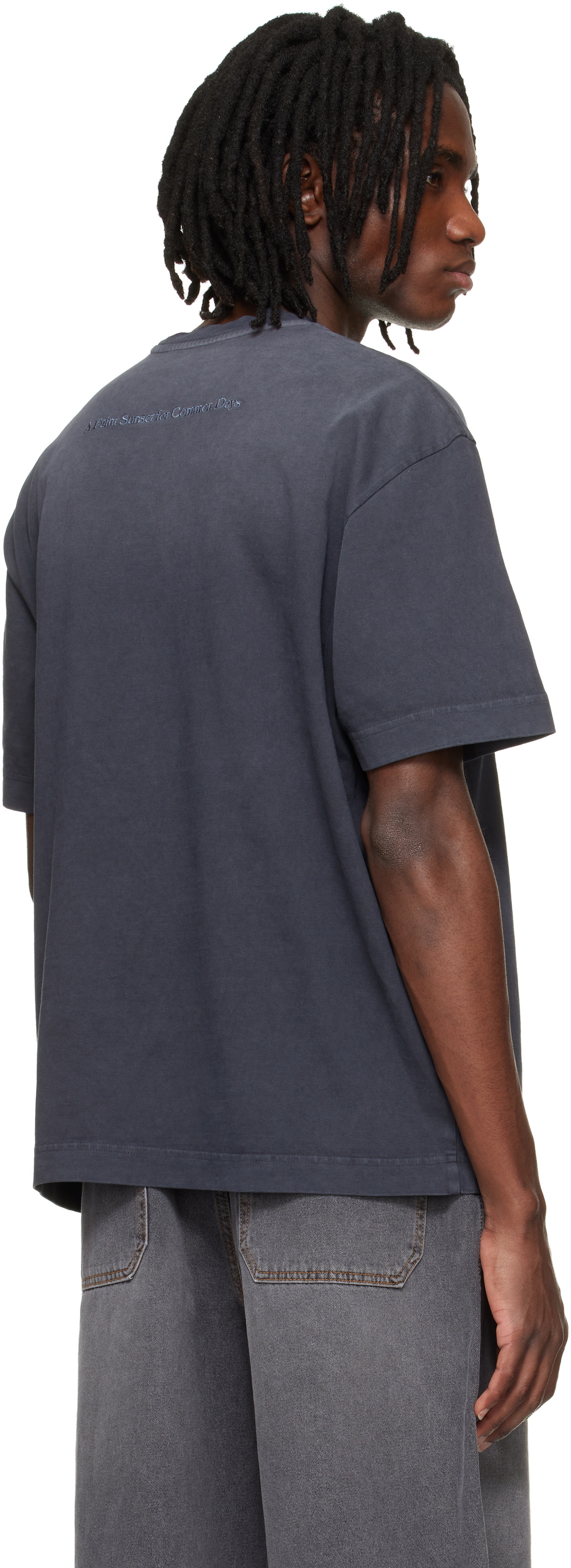 Solid Homme Gray Dropped Shoulder T-shirt