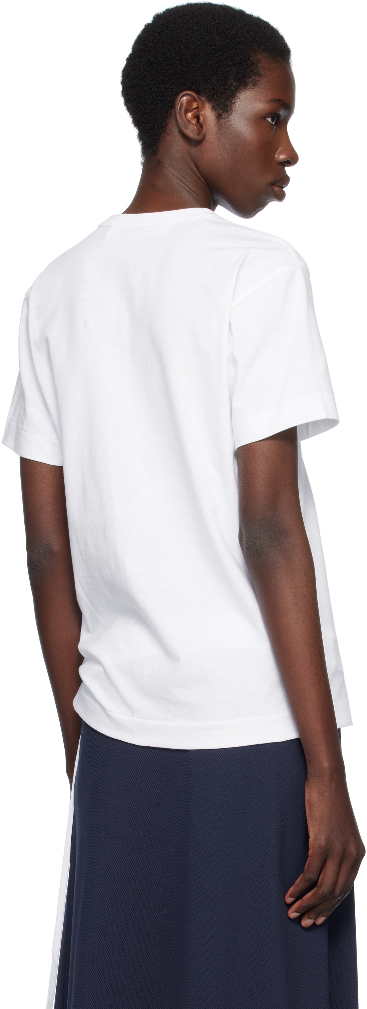 COMME des GARÇONS PLAY White Stud Print Black Heart T-shirt