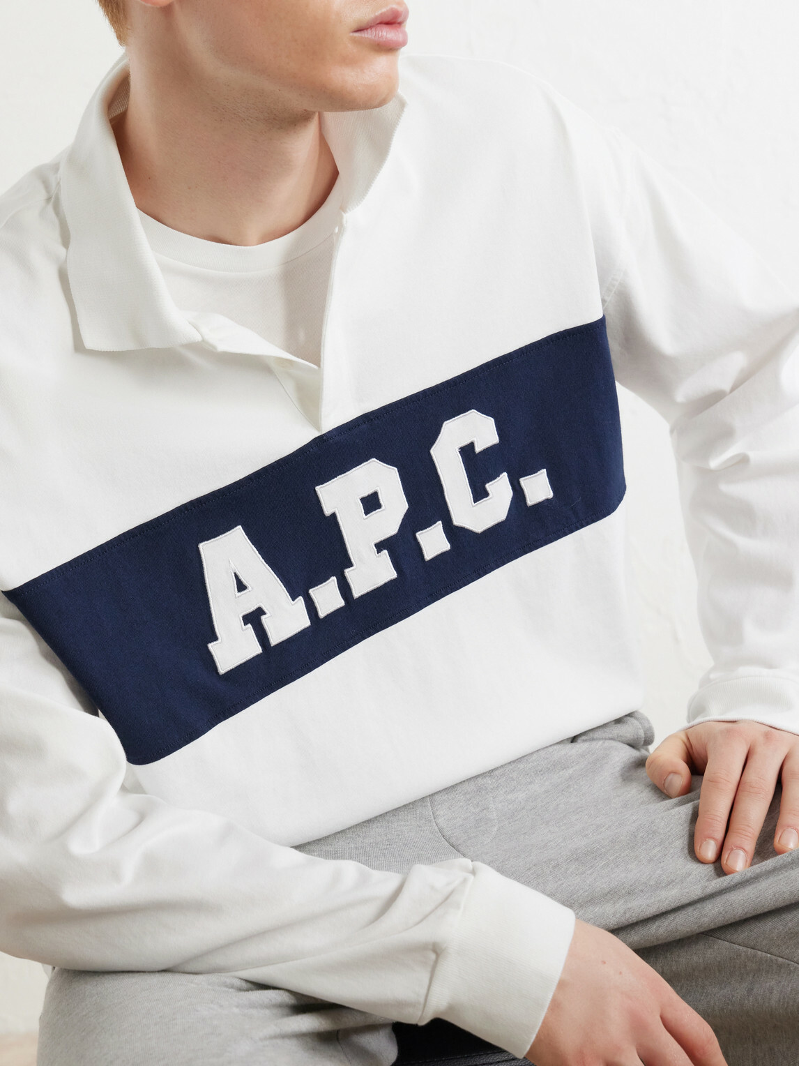 A.P.C. - Alexis Logo-Embroidered Cotton-Jersey Polo Shirt - White