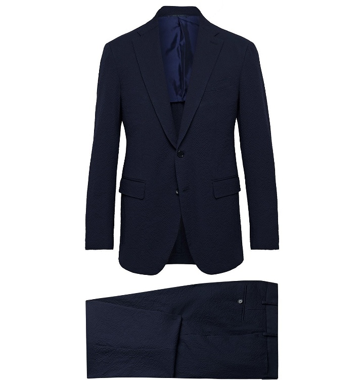 Photo: Sid Mashburn - Kincaid No. 3 Slim-Fit Stretch-Cotton Seersucker Suit - Blue