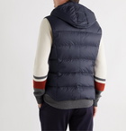 Brunello Cucinelli - Quilted Shell Hooded Down Gilet - Blue