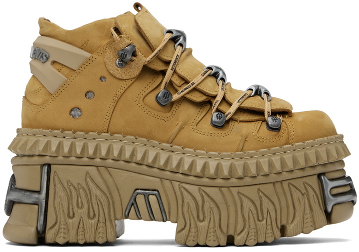 Photo: VETEMENTS Tan New Rock Edition Platform Sneakers