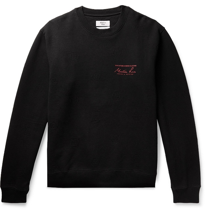Photo: Martine Rose - Logo-Jaquard Printed Fleece-Back Cotton-Jersey Sweatshirt - Black