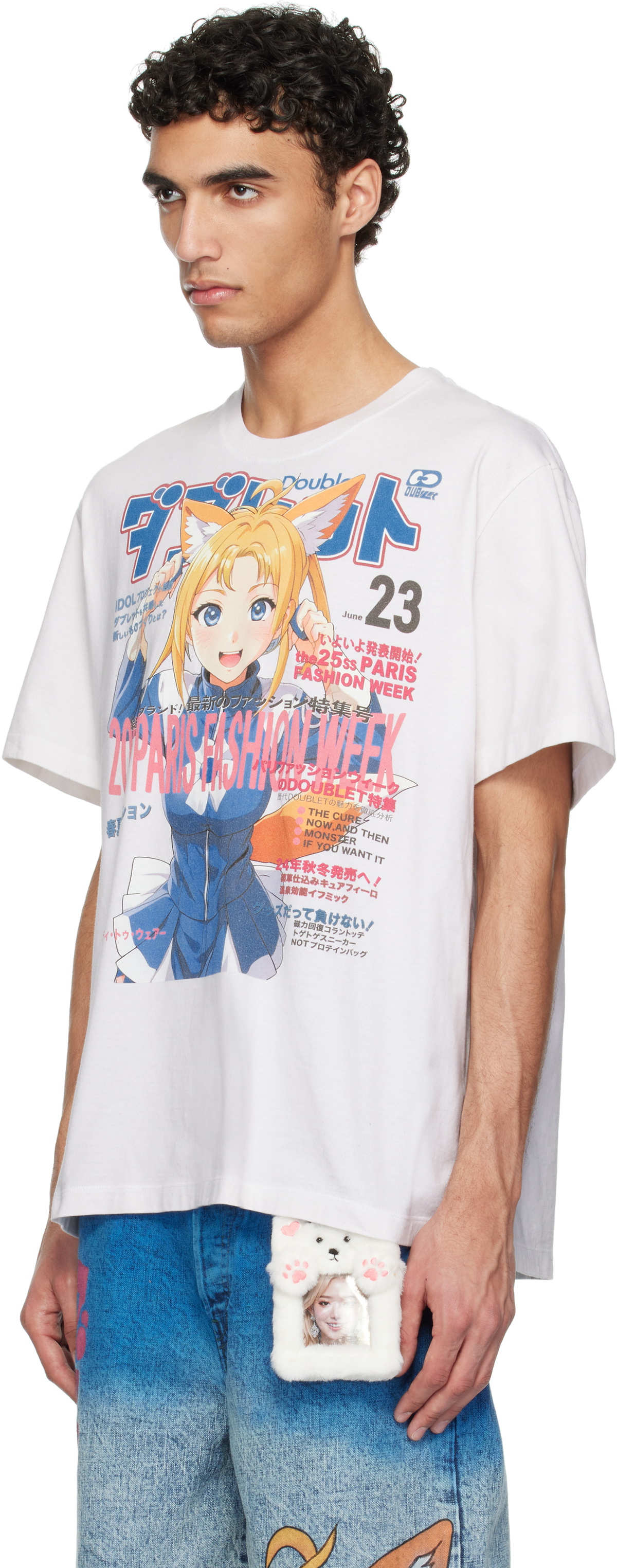 doublet White Fox Anime Print T-shirt