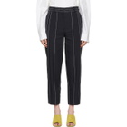 Cedric Charlier Navy Pinstripe Trousers