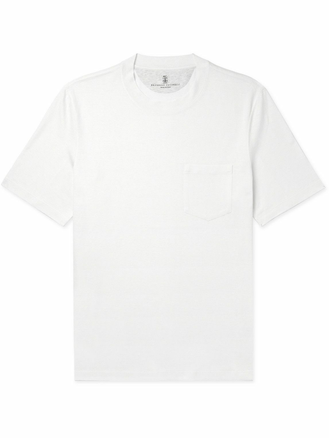 Brunello Cucinelli【関税送料込】コットンTシャツ Brunello Cucinelli - Linen and Cotton-Blend Jersey T-Shirt