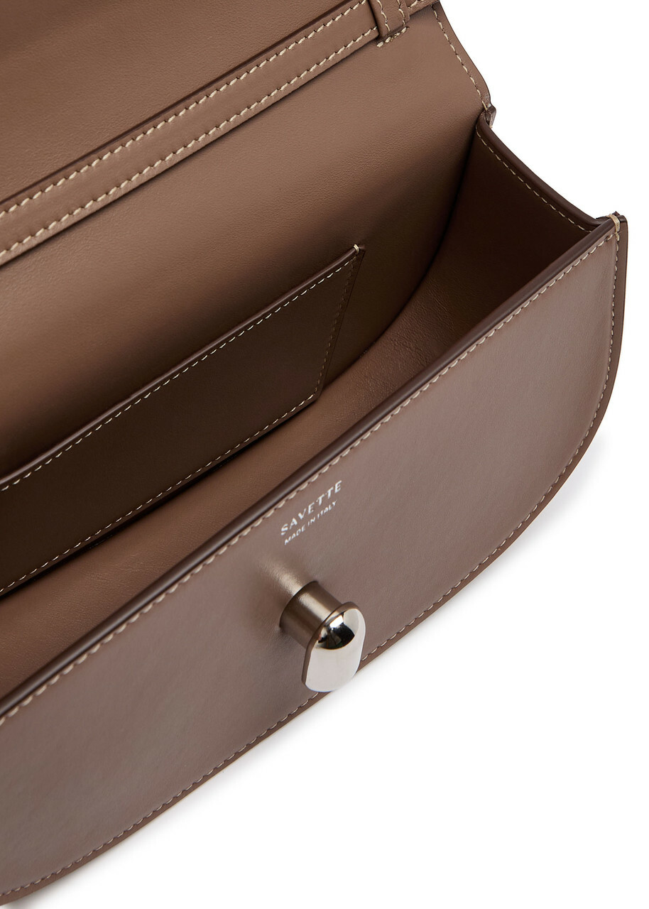 Savette Tondo Leather Shoulder bag - Taupe - One Size