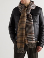 Mr P. - Fringed Houndstooth Wool-Blend Scarf