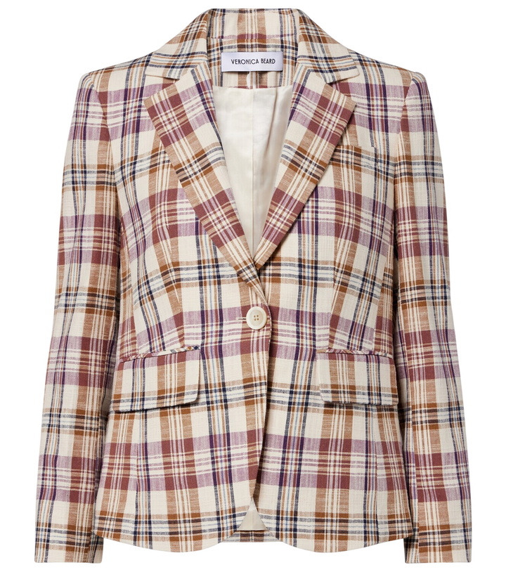 Photo: Veronica Beard Tyra plaid cotton-blend blazer
