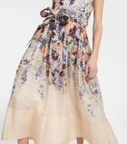 Zimmermann - Tama floral linen and silk midi dress