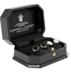 Kingsman - Turnbull & Asser Silver-Tone, Mother-of-Pearl and Onyx Shirt Studs - Silver