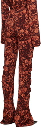 Jade Cropper Burgundy & Orange Twisted Trousers