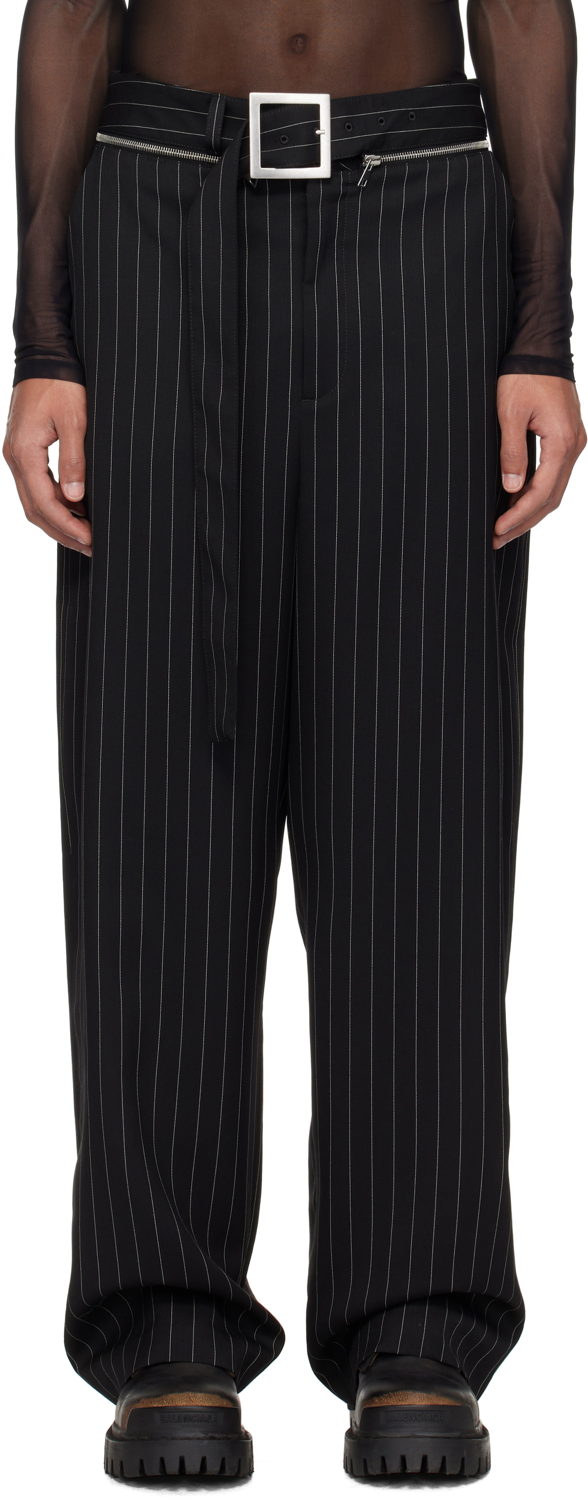 Jean Paul Gaultier Black 'The Belted Suit' Trousers