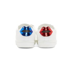 Saint Laurent White and Blue Court Classic SL/01 Lips Sneakers