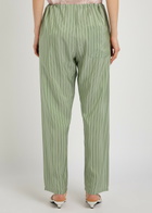 Bode Sylvan Striped Silk Trousers Green