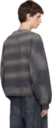We11done Gray Paper Note Grunge Sweatshirt