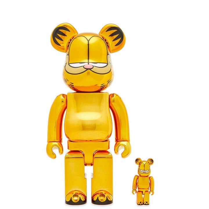 Photo: Medicom Garfield Gold Chrome Be@Rbrick 100% & 400% in Multi 100%/400%