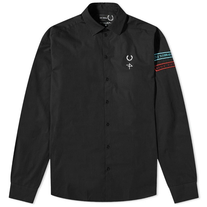 Photo: Fred Perry x Raf Simons Patched Oversized Shirt in Black