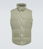 Brunello Cucinelli - Linen, wool and silk down vest