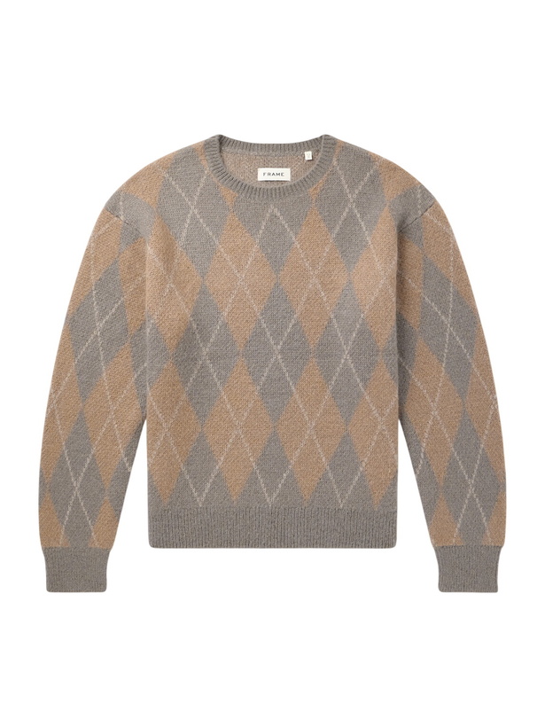Photo: FRAME - Argyle Knitted Sweater - Brown