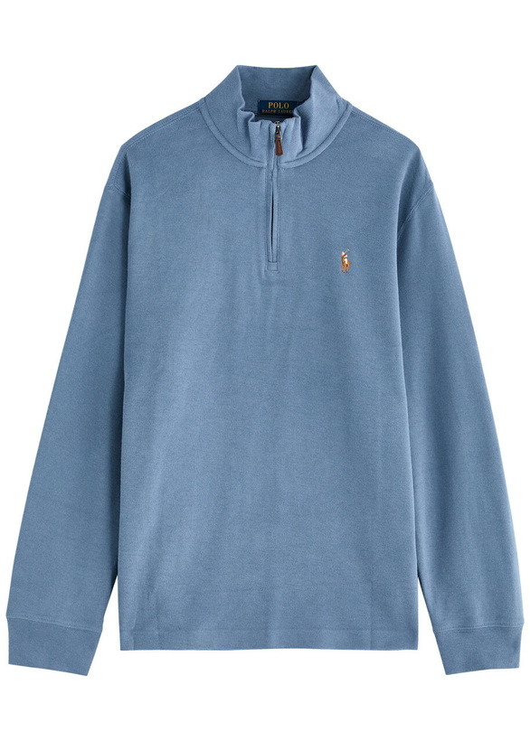 Photo: Polo Ralph Lauren Half-zip Cotton Sweatshirt Blue