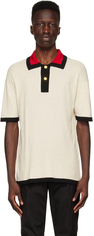 Photo: Dunhill Off-White Mulberry Silk Polo