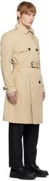 Hugo Beige Double-Breasted Trench Coat
