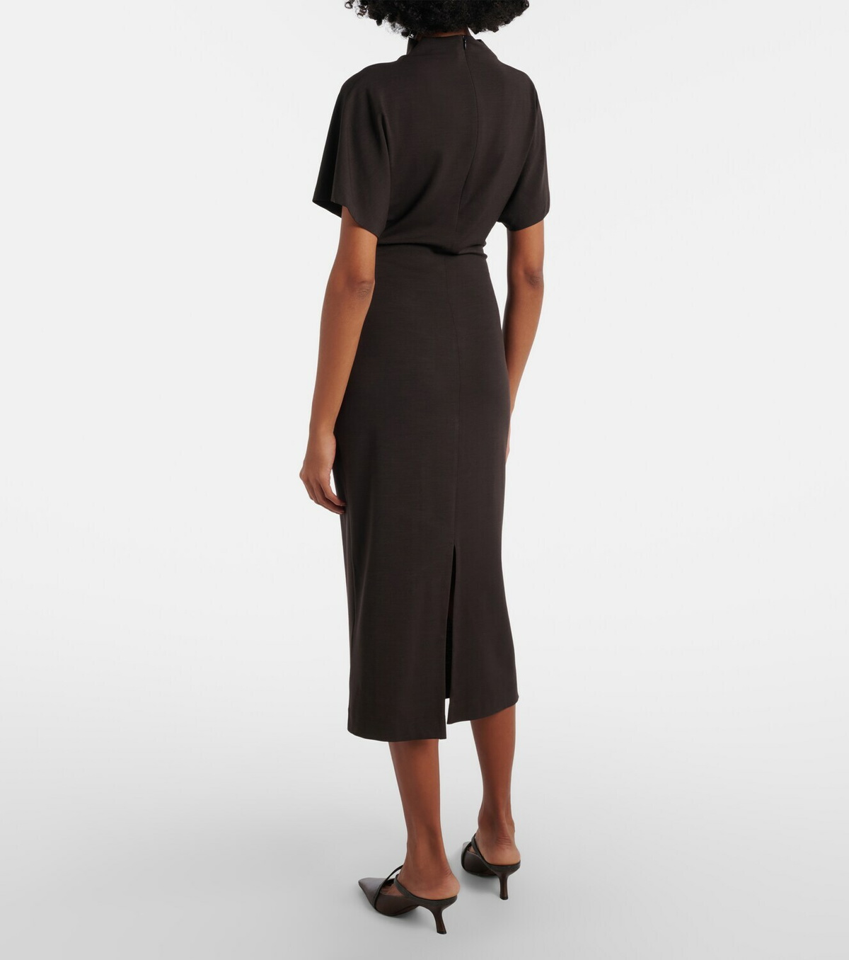 Brunello Cucinelli Gathered jersey midi dress
