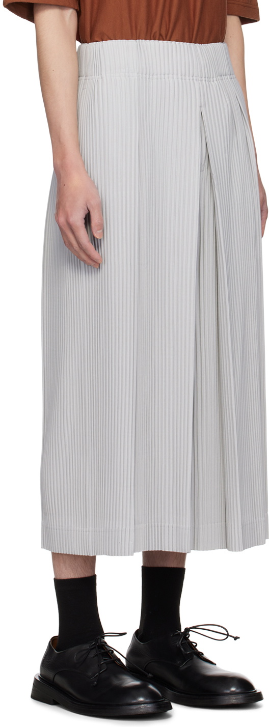 HOMME PLISSÉ ISSEY MIYAKE Gray Tucked Trousers Homme Plisse Issey