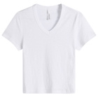 SKIMS Women's Worn In Jersey Baby V Neck T-Shirt in Snow