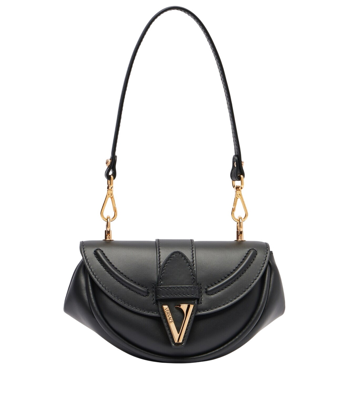 Versace Jeans Couture Black & Multicolor Baroque Buckle Shoulder